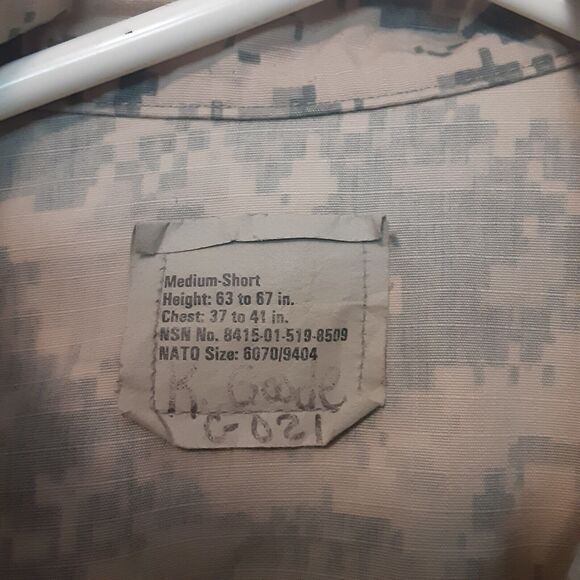US Army Combat Uniform Jacket Medium Short Camo Military Tactical Outdoor Vtg - Picture 6 of 9